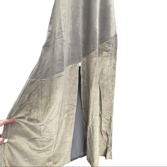 LEITH Metallic Shine High Slit Front Maxi Dress - Medium NWT - Picture 3 of 5